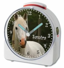 CreaDesign Kinder Funkwecker Weiß Personalisiert Mit Namen Schimmel 12-Stunden-Anzeigeformat, Geräuschlos/Ohne Ticken, Nachtlicht -Audio Rabatte 28902028 04