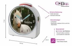 CreaDesign Kinder Funkwecker Weiß Personalisiert Mit Namen Schimmel 12-Stunden-Anzeigeformat, Geräuschlos/Ohne Ticken, Nachtlicht -Audio Rabatte 28902028 05