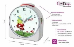 CreaDesign Kinder Funkwecker Weiß Personalisiert Mit Namen Froschkönig 12-Stunden-Anzeigeformat, Geräuschlos/Ohne Ticken, Nachtlicht -Audio Rabatte 28902036 05