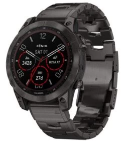 Garmin Fenix 7 Saphir Solar Titan Smartwatch Schwarz/Grau Smartwatches