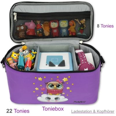 PUNALU Tasche Für Toniebox Inkl. Schutzfolie Passend Für Toniebox, Platz Für 30 Tonies, Ladegerät Und Kopfhörer, Set Toniebox Tasche + Toniebox Aufkleber 5 PUNALU Tasche Für Toniebox Inkl. Schutzfolie Passend Für Toniebox, Platz Für 30 Tonies, Ladegerät Und Kopfhörer, Set Toniebox Tasche + Toniebox Aufkleber - Image 3