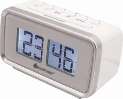 Soundmaster UR105WE Retro Radiowecker Uhrenradio Dualalarm LCD Display Sleeptimer