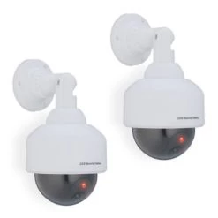 Relaxdays 2 X Kamera Dummy Dome-Form Weiß