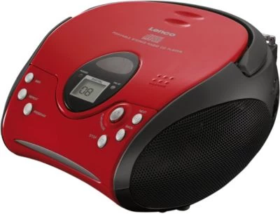 Lenco SCD-24 Rot/schwarz - Boombox CD-Player Mit Radio Und Kopfhöreranschluss 4 Lenco SCD-24 Rot/schwarz - Boombox CD-Player Mit Radio Und Kopfhöreranschluss - Image 2