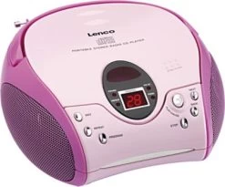 Lenco SCD-24 Pink - Boombox CD-Player Mit Radio Und Kopfhöreranschluss