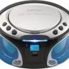Lenco SCD-550SI - CD-/MP3-Player Mit FM-Radio, Bluetooth,USB-Anschluss Und Party-Lights, Silber