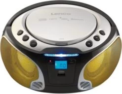 Lenco SCD-550SI - CD-/MP3-Player Mit FM-Radio, Bluetooth,USB-Anschluss Und Party-Lights, Silber -Audio Rabatte 8656225 03