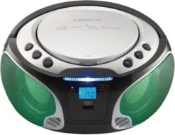 Lenco SCD-550SI - CD-/MP3-Player Mit FM-Radio, Bluetooth,USB-Anschluss Und Party-Lights, Silber -Audio Rabatte 8656225 04