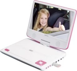 Lenco DVP-910PK - Tragbarer 9" DVD-Player Mit Fester Kopfstützenhalterung Und Kopfhörern, Pink -Audio Rabatte 8656255 04